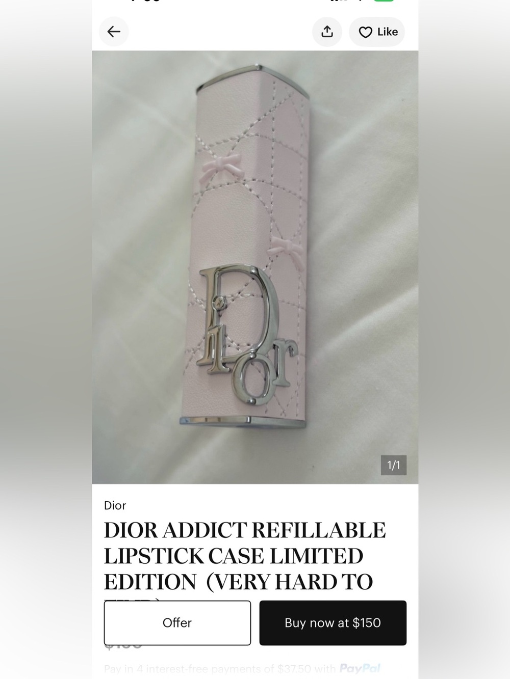 ✨LIMITED EDITION~Dior Addict Lipstick Case Pink Bow Cannage NIB SOLD OUT ✨ - Picture 6 of 8